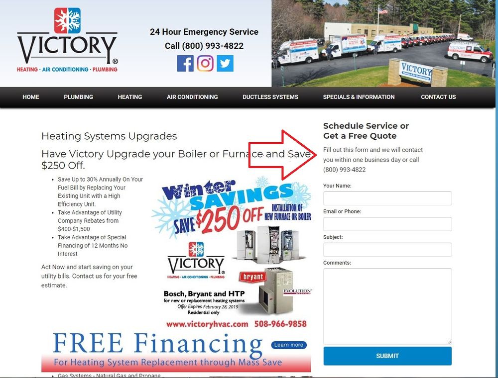 Slide of Victory HVAC