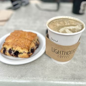 Lighthouse Coffee Roasters - Chubaka (chai and Yerba matte) + berry scone - delicious! - Coffee & Tea Near Me - Santa Barbara, California Lighthouse Coffee Roasters - Chubaka (chai and Yerba matte) + berry scone - delicious! - Coffee & Tea Near Me - Santa Barbara, California