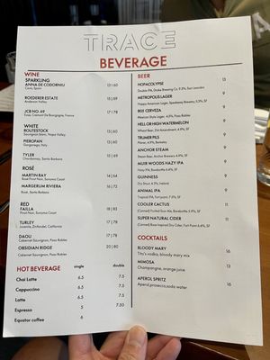Menu photo 7 TRACE San Francisco, CA