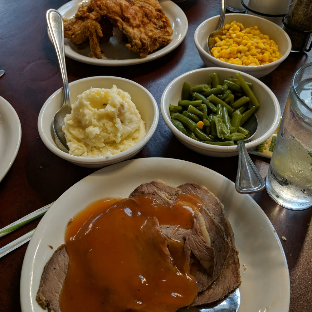 Carriage Crossing Restaurant and Bakery - Over-cooked roast beef, canned vegetables and gravy that appears and tastes as if it were canned also. - Bakeries Near Me - Yoder, Kansas Carriage Crossing Restaurant and Bakery - Over-cooked roast beef, canned vegetables and gravy that appears and tastes as if it were canned also. - Bakeries Near Me - Yoder, Kansas