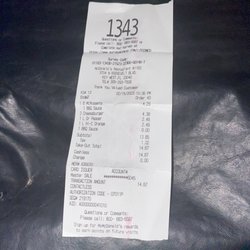 McDonald's - Receipt of the money we didn't get back