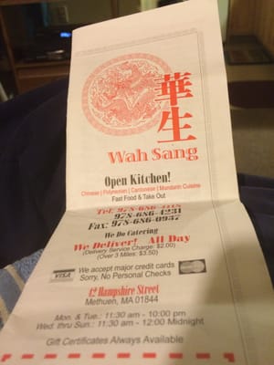Menu photo 4 Wah Sang Restaurant Methuen, MA Menu photo 4 Wah Sang Restaurant Methuen, MA