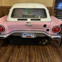 I especially loved the license plate on the pink Thunderbird, because we were a group of singers. I especially loved the license plate on the pink Thunderbird, because we were a group of singers.