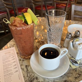 Hearsay on the Strand - Bloody Mary and coffee - American Near Me - Galveston, Texas Hearsay on the Strand - Bloody Mary and coffee - American Near Me - Galveston, Texas