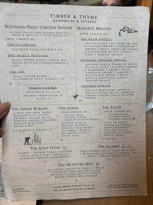 Menu photo 2 Timber & Thyme North Creek, NY Menu photo 2 Timber & Thyme North Creek, NY