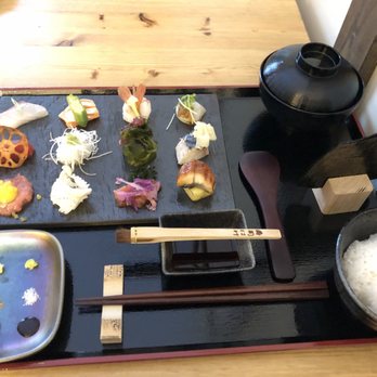 Ume Williamsburg - Omakase set - every piece was delicious! Love the details like the little soy sauce brush. - Sushi Bars Near Me - Brooklyn, New York