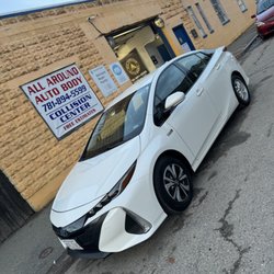 All Around Auto Body - Toyota Prius Prime completely repaired. We replaced what is called the (front end) with all OEM Toyota parts.