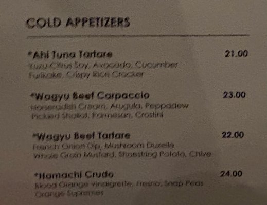 Menu photo 6 Kevin Rathbun Steak Atlanta, GA Menu photo 6 Kevin Rathbun Steak Atlanta, GA