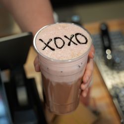 NB Cafe - Chocolate Covered Strawberry Latte with Strawberry Cold Foam & Mocha Drizzle
