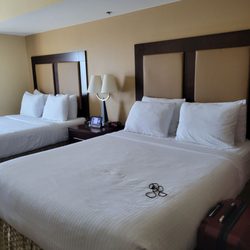 Double beds and comfortable pillows