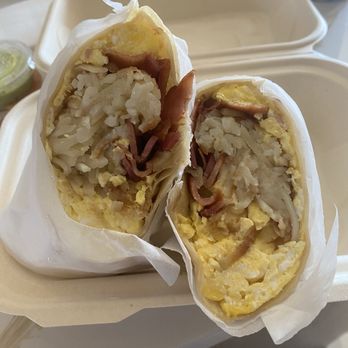 Marin Cafe - Breakfast burrito w/egg,bacon & hash browns - Coffee & Tea Near Me - Pico Rivera, California Marin Cafe - Breakfast burrito w/egg,bacon & hash browns - Coffee & Tea Near Me - Pico Rivera, California