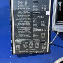 Coffee Stains - Menu as of 08-21. They take credit cards.