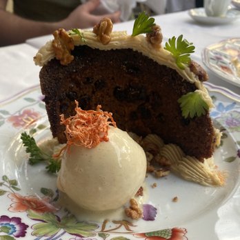 Carbone - Carrot cake with ginger ice cream - New American Near Me - Miami Beach, Florida Carbone - Carrot cake with ginger ice cream - New American Near Me - Miami Beach, Florida