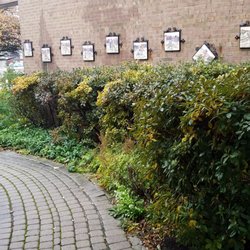 St Basil Church - Courtyard with statues and Stations of the Cross