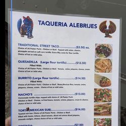 Taqueria Alebrijes - Menu