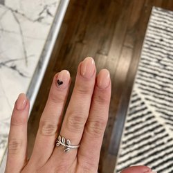 Cute Nails - Dip powder manicure with tips and black heart design