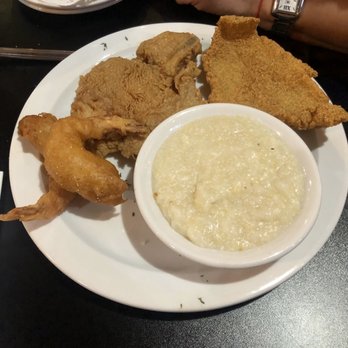 Cornbread Restaurant & Bar - Farm Raised Catfish Filet with Fried Shrimp and Southern Grits! - Soul Food Near Me - Southfield, Michigan Cornbread Restaurant & Bar - Farm Raised Catfish Filet with Fried Shrimp and Southern Grits! - Soul Food Near Me - Southfield, Michigan