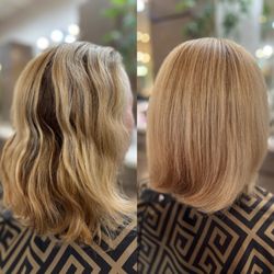 Mirela's Spa & Salon - Base with highlights--natural blonde transformation
