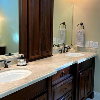 Golden Owl Stone - Master Bathroom Remodel - Quartzite Countertops w modified OGEE Edge Detail - Countertop Installation Near Me - Las Vegas, Nevada Golden Owl Stone - Master Bathroom Remodel - Quartzite Countertops w modified OGEE Edge Detail - Countertop Installation Near Me - Las Vegas, Nevada