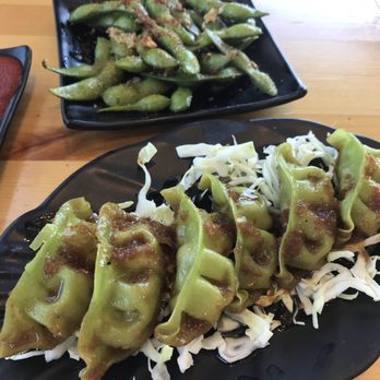 Love Ramen - Green Gyoza and the Spicy Garlic Edamame - Ramen Near Me - Lancaster, California Love Ramen - Green Gyoza and the Spicy Garlic Edamame - Ramen Near Me - Lancaster, California