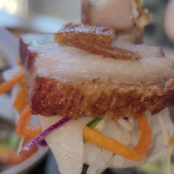 Saiga Vietnamese Eatery - Yup, my one bit sliced crispy pork! - Vietnamese Near Me - Orange, California