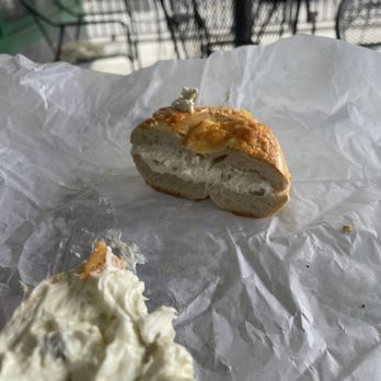 Bagels Plus - Asiago bagel with olive cream cheese . - Bagels Near Me - Tampa, Florida Bagels Plus - Asiago bagel with olive cream cheese . - Bagels Near Me - Tampa, Florida