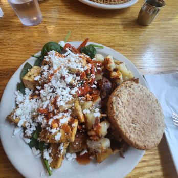 Sunlight Cafe - Euripedes breakfast with tofu + lemon poppy seed waffle - Breakfast & Brunch Near Me - Seattle, Washington Sunlight Cafe - Euripedes breakfast with tofu + lemon poppy seed waffle - Breakfast & Brunch Near Me - Seattle, Washington