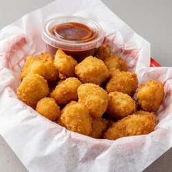 White Cheddar Cheese bites served with marinara