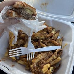 Twist & Shout - What's left of my Hawaiian burger and chili cheese fries!