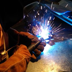 Akron Makerspace - Student from our welding class