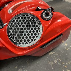 Audio Concepts - 8" components on Harley Davidson saddlebags