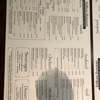 DeBlasio's Restaurant - Dinner menu 3-6-21 - Italian Near Me - Pittsburgh, Pennsylvania
