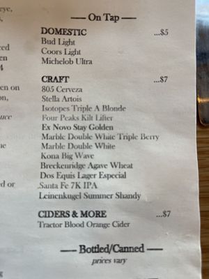 Menu photo 8 12th Street Tavern Albuquerque, NM