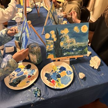 Omega Arts - Van Gogh's "Starry Night" theme Christmas Eve Painting Party - Art Classes Near Me