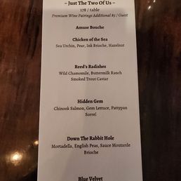 Menu for two - August 2024