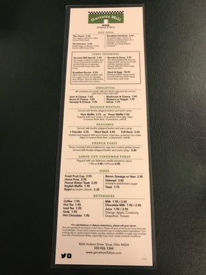 Menu photo 5 Garretts Mill Diner Stow, OH