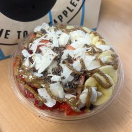 Stupid Cupid with almond butter instead of Nutella, added in banana