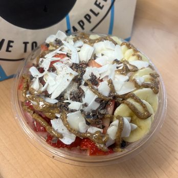 Playa Bowls - Stupid Cupid with almond butter instead of Nutella, added in banana - Acai Bowls Near Me - Edison, New Jersey