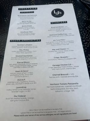 Menu photo 1 LJ's Bistro & Bar Lake Stevens, WA Menu photo 1 LJ's Bistro & Bar Lake Stevens, WA