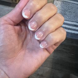 Fancy Nails - Horrible job! Looks nothing like the picture I showed him which is an extremely easy French tip manicure.