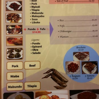 Exotic Grill African Cuisine - One version of the menu... - African Near Me - Euless, Texas Exotic Grill African Cuisine - One version of the menu... - African Near Me - Euless, Texas