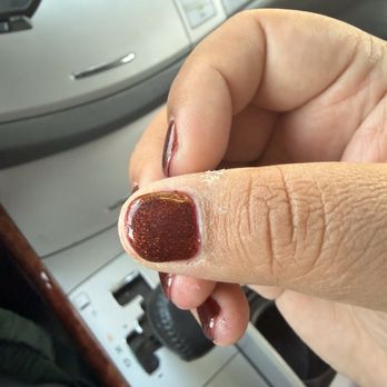 Natomas Nails - Messy, uneven, on different fingers just leftover polish. - Nail Salons Near Me - Sacramento, California