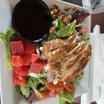 Haunted Hamburger - Melon salad with grilled chicken.. - Burgers Near Me - Jerome, Arizona Haunted Hamburger - Melon salad with grilled chicken.. - Burgers Near Me - Jerome, Arizona