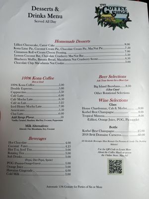 Menu photo 2 The Coffee Shack Captain Cook, HI