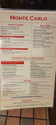 Menu photo 1 Monte Carlo Minneapolis, MN