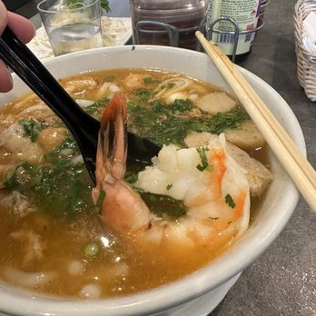 Pho & Beyond - The very jumbo shrimp in the N4. Seafood Noodle Soup - Bnh Canh Cua - Vietnamese Near Me - Las Vegas, Nevada