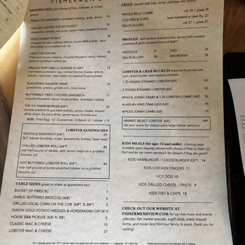 Fishermen's View - Menu - New American Near Me - Sandwich, Massachusetts Fishermen's View - Menu - New American Near Me - Sandwich, Massachusetts