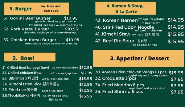 Menu photo 3 Gogini Korean BBQ Bellflower, CA Menu photo 3 Gogini Korean BBQ Bellflower, CA