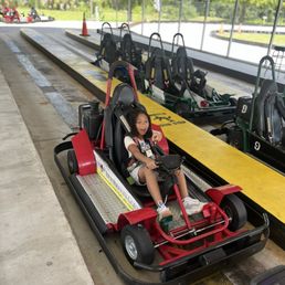 Nephew riding go carts alone Nephew riding go carts alone