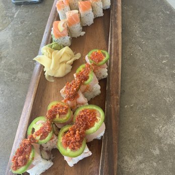 Bear Flag Fish - Hurricane Ricky roll and citrus salmon roll - Seafood Near Me - Huntington Beach, California